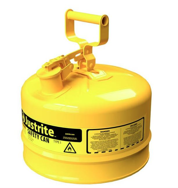 2.5 Gallon Steel Safety Can for Diesel, Type I, Flame Arrester, Yellow